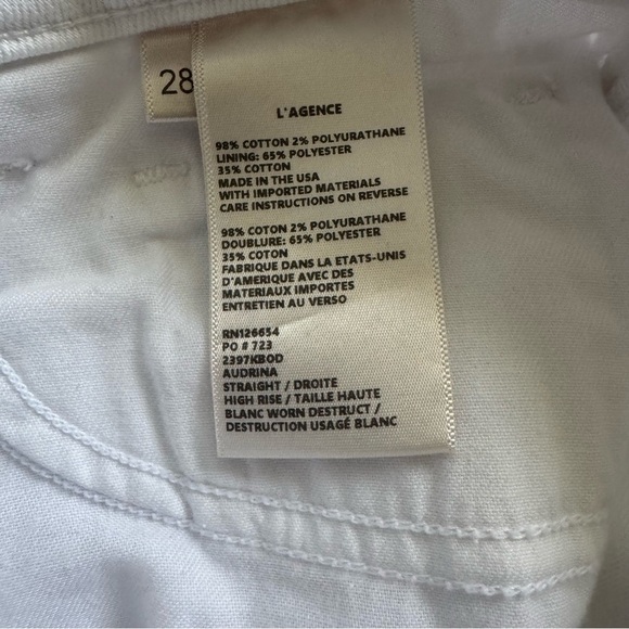 L’agence White Nevia Distressed Slouchy Straight-Leg Jeans size 28 - Picture 12 of 13